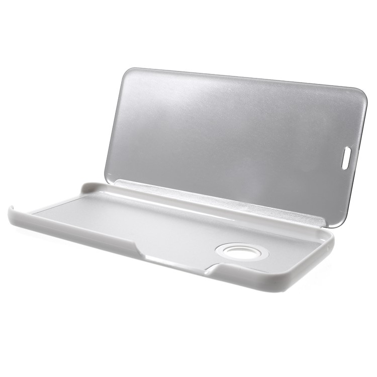 Electroplating Mirror Surface View Window Leather Stand Shell Case for Huawei nova 3i / P Smart+ - Silver-6