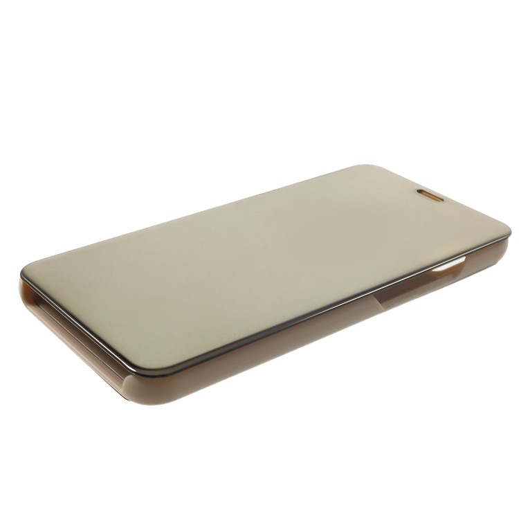 Electroplating Mirror Surface View Window Leather Stand Phone Case for Huawei nova 3i / P Smart+ - Gold-4