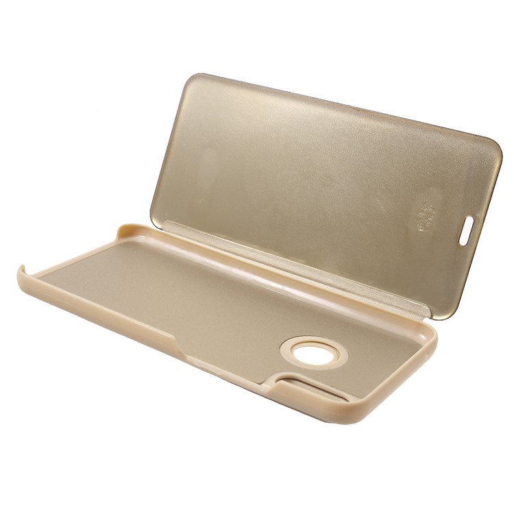 Electroplating Mirror Surface View Window Leather Stand Phone Case for Huawei nova 3i / P Smart+ - Gold-6