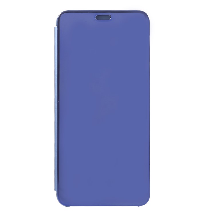 Electroplating Mirror Surface View Window Leather Stand Mobile Casing for Huawei nova 3i / P Smart+ - Blue-1