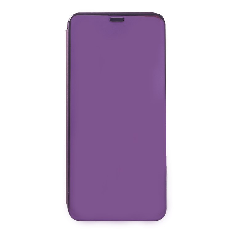 Electroplating Mirror Surface View Window Leather Stand Protection Flip Case for Huawei nova 3i / P Smart+ - Light Purple-1