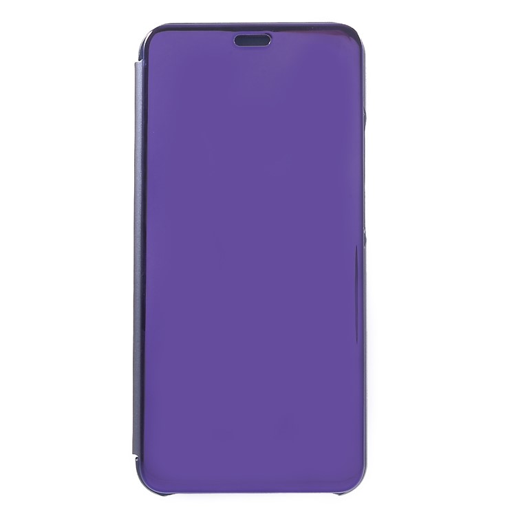 Electroplating Mirror Surface View Window Leather Stand Case Accessory for Huawei nova 3i / P Smart+ - Dark Purple-1