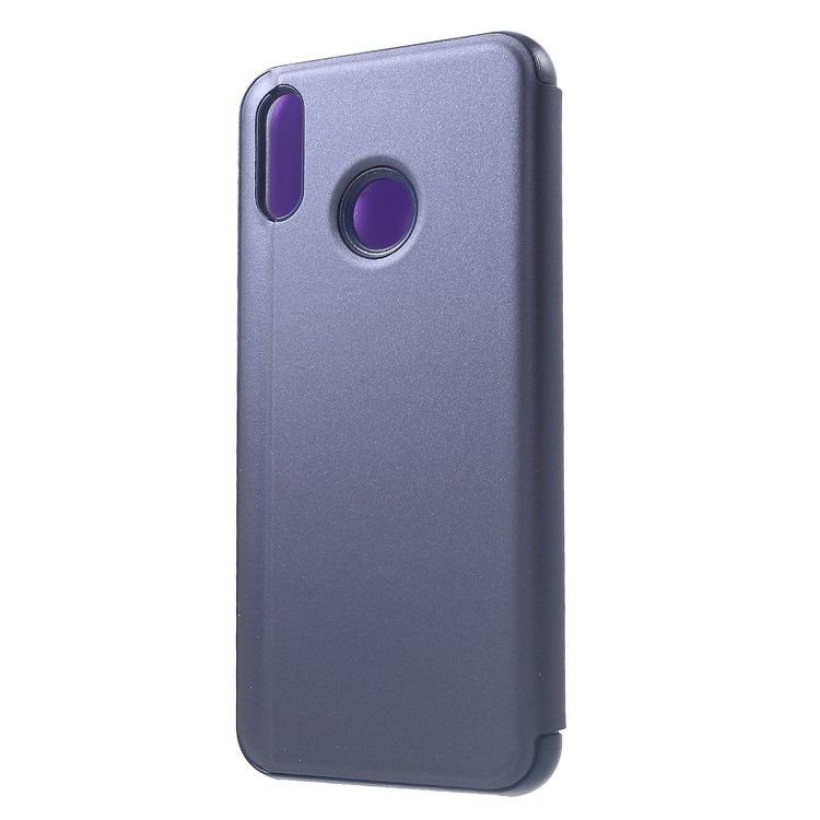 Electroplating Mirror Surface View Window Leather Stand Case Accessory for Huawei nova 3i / P Smart+ - Dark Purple-2