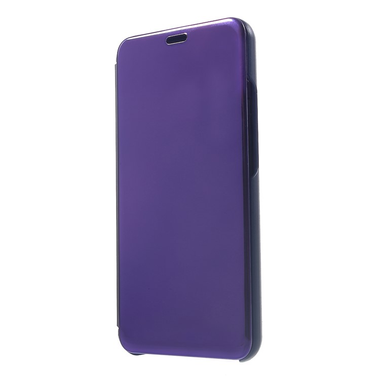 Electroplating Mirror Surface View Window Leather Stand Case Accessory for Huawei nova 3i / P Smart+ - Dark Purple-3