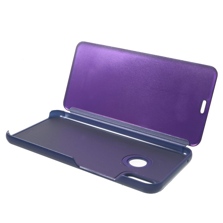 Electroplating Mirror Surface View Window Leather Stand Case Accessory for Huawei nova 3i / P Smart+ - Dark Purple-6