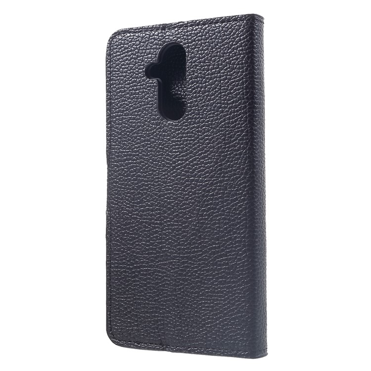 Litchi Peau Cuir PU Portefeuille Magnétique Support Téléphone Shell Pour Huawei Compagnon 20 Lite - Noir-2
