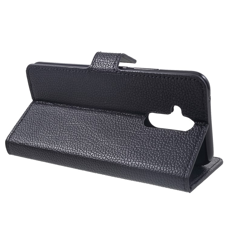 Litchi Peau Cuir PU Portefeuille Magnétique Support Téléphone Shell Pour Huawei Compagnon 20 Lite - Noir-4