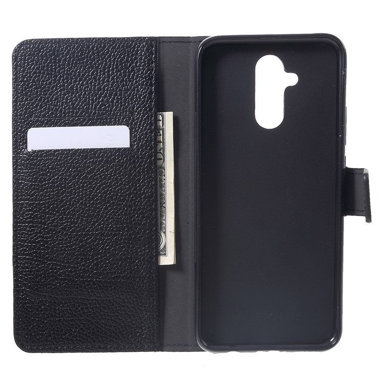 Litchi Peau Cuir PU Portefeuille Magnétique Support Téléphone Shell Pour Huawei Compagnon 20 Lite - Noir-5