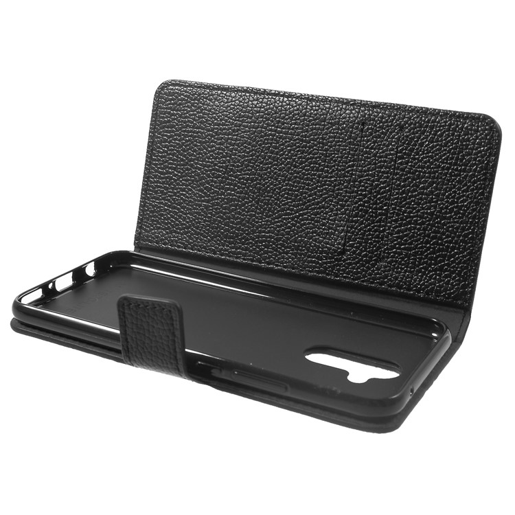 Litchi Peau Cuir PU Portefeuille Magnétique Support Téléphone Shell Pour Huawei Compagnon 20 Lite - Noir-6