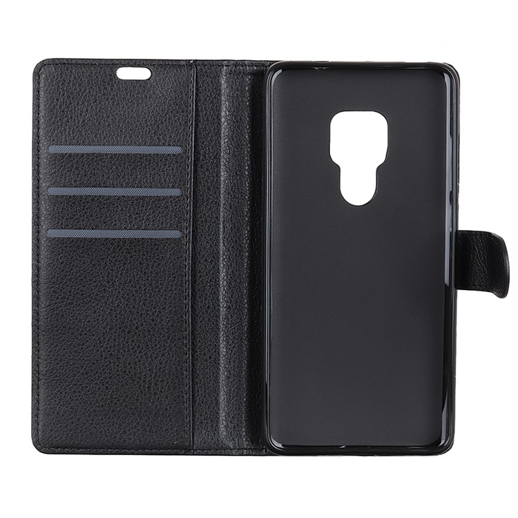 Lichia Pele Carteira Estojo De Couro Para Huawei Mate 20 - Preto-5