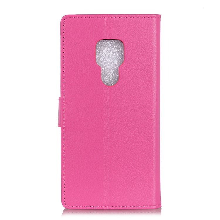 Litchi Skin Wallet Leather Stand Shell for Huawei Mate 20 - Rose-4