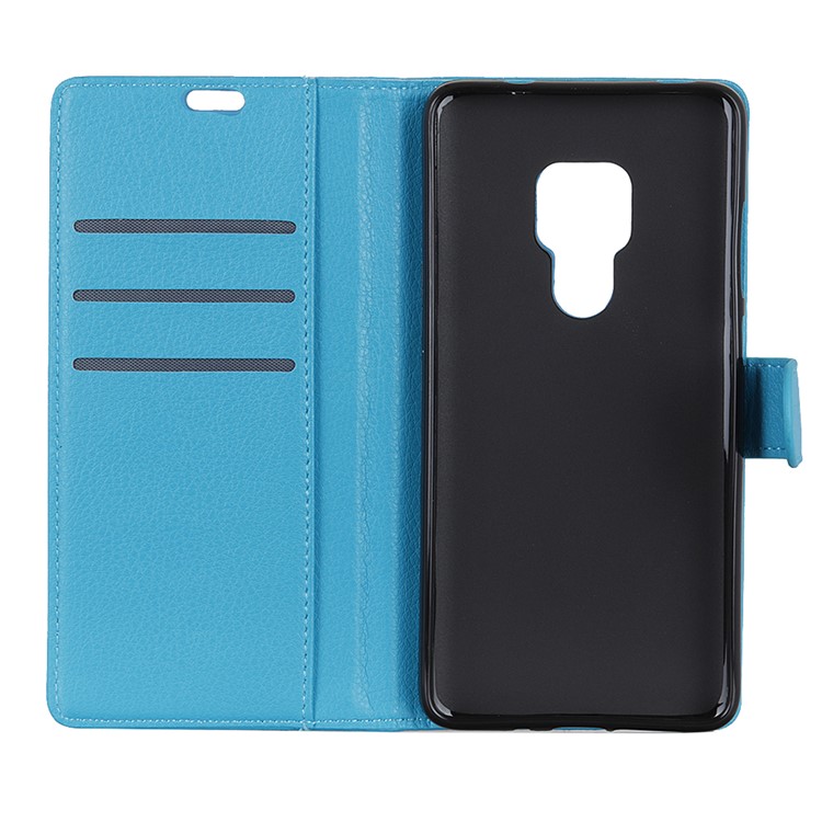 Litchi Skin Leather Wallet Case for Huawei Mate 20 - Blue-5