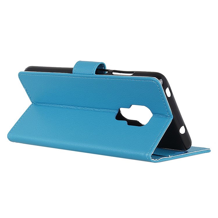 Litchi Skin Leather Wallet Case for Huawei Mate 20 - Blue-6