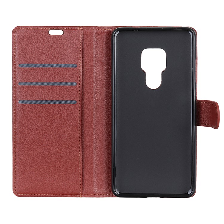 Litchi Skin Wallet Leather Case with Stand for Huawei Mate 20 - Brown-5