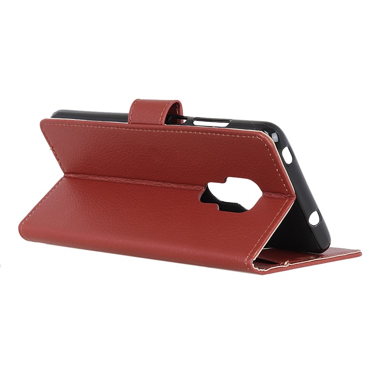 Litchi Skin Wallet Leather Case with Stand for Huawei Mate 20 - Brown-6