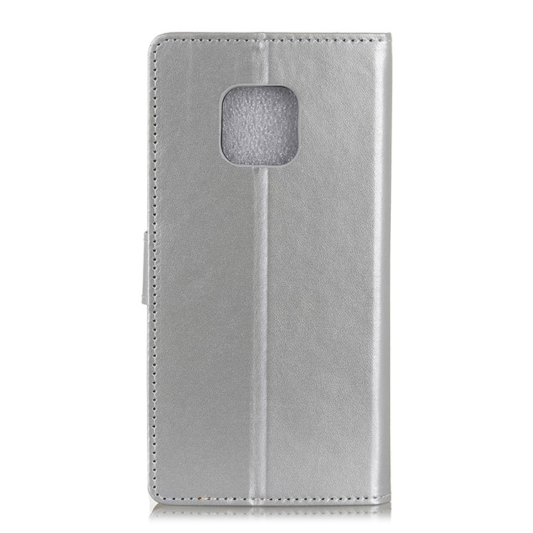 Leather Wallet Stand Flip Shell Casing for Huawei Mate 20 Pro - Silver-3