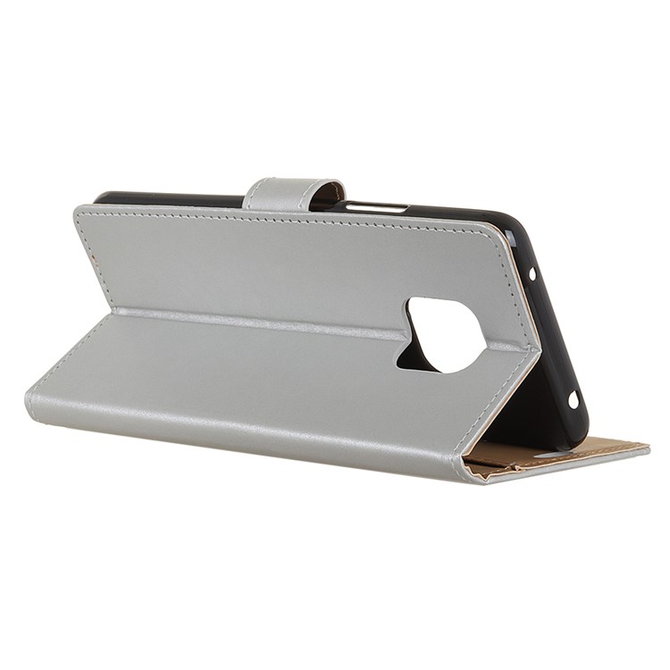 Leather Wallet Stand Flip Shell Casing for Huawei Mate 20 Pro - Silver-4
