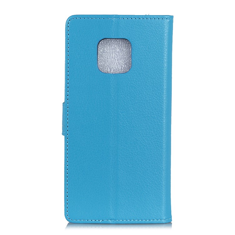 Litchi Skin Magnetic Leather Stand Case for Huawei Mate 20 Pro - Blue-4