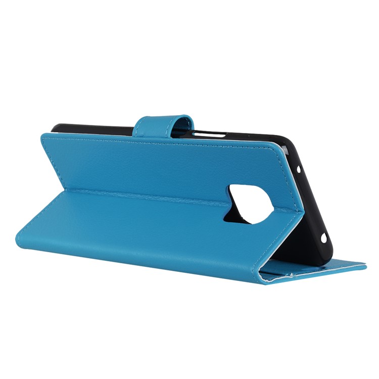 Litchi Skin Magnetic Leather Stand Case for Huawei Mate 20 Pro - Blue-6