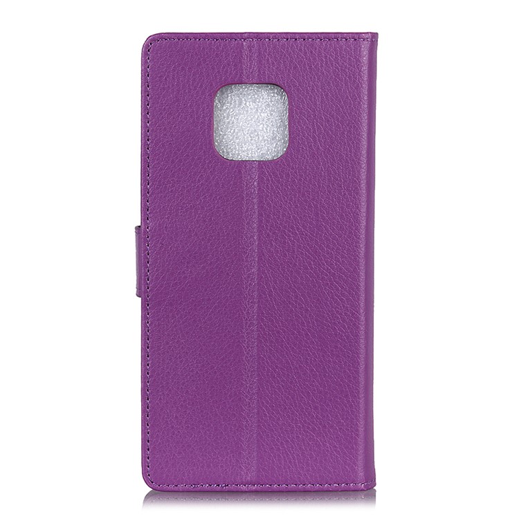 Litchi Skin Magnetic Leather Stand Cover for Huawei Mate 20 Pro - Purple-4