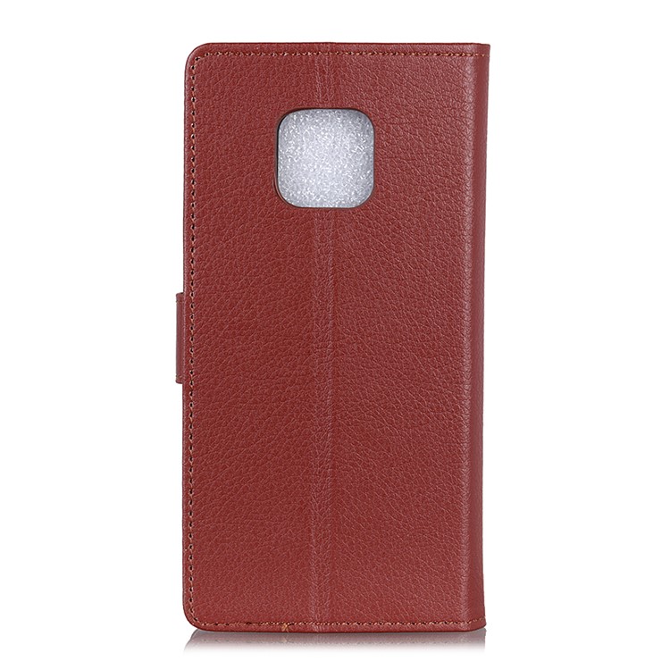 Litchi Skin Leather Stand Case with Card Slots for Huawei Mate 20 Pro - Brown-5