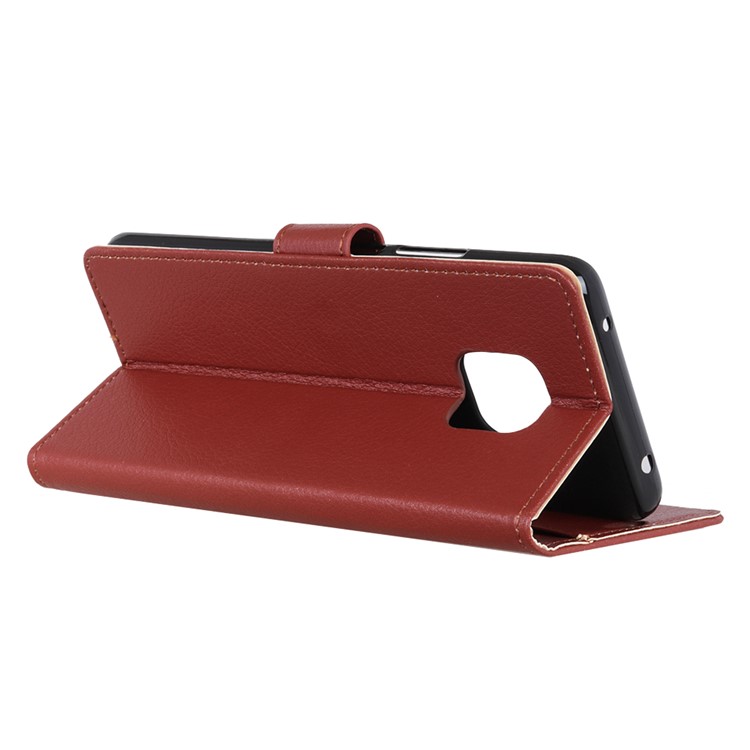 Litchi Skin Leather Stand Case with Card Slots for Huawei Mate 20 Pro - Brown-7