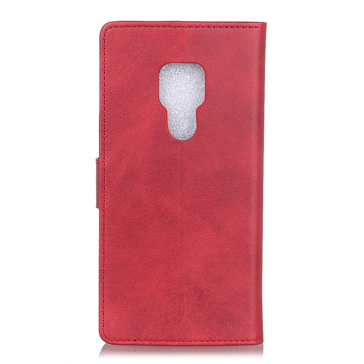 Matte PU Leather Wallet Stand Cover for Huawei Mate 20 - Red-6