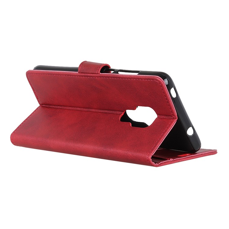 Matte PU Leather Wallet Stand Cover for Huawei Mate 20 - Red-8