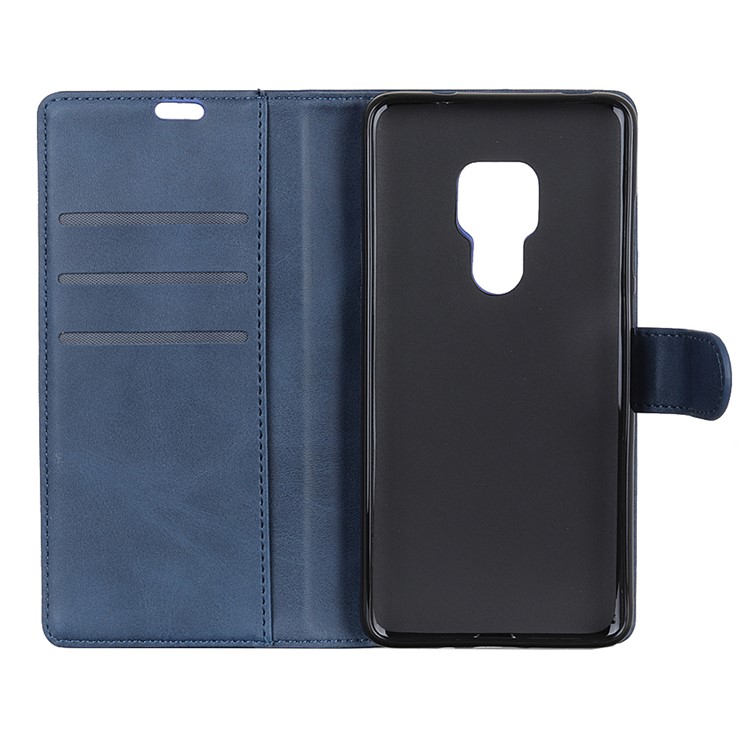Matte PU Leather Shell Wallet Stand Cell Phone Case for Huawei Mate 20 - Blue-7