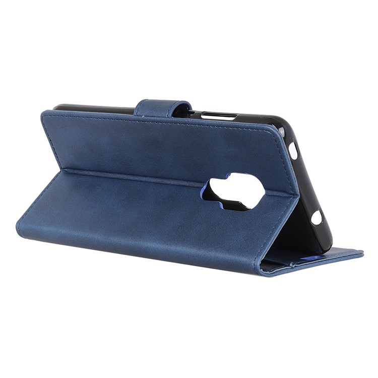 Matte PU Leather Shell Wallet Stand Cell Phone Case for Huawei Mate 20 - Blue-8