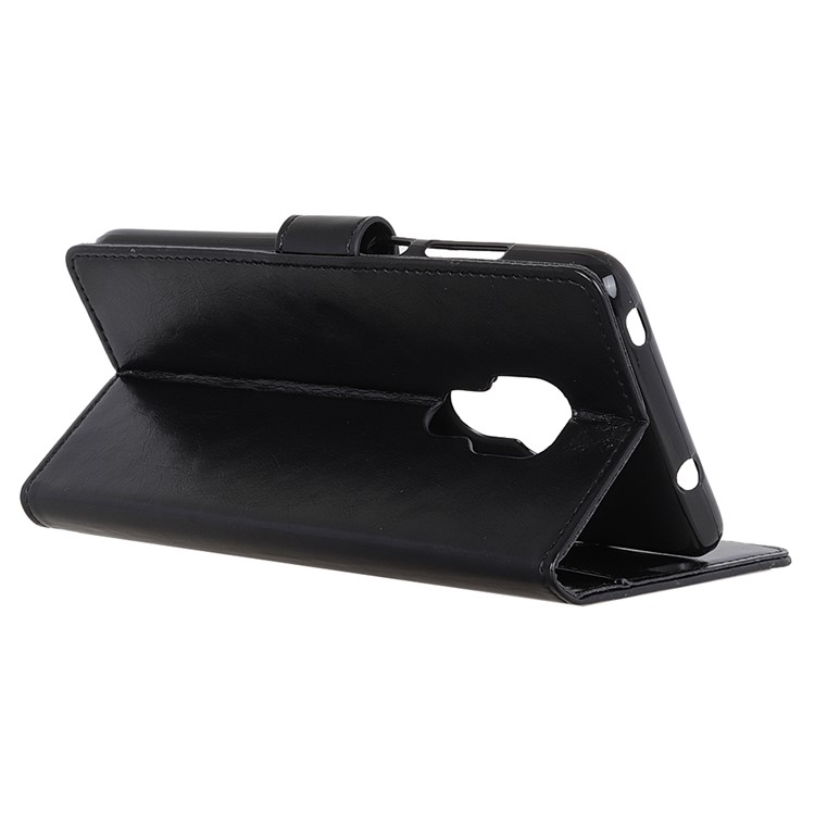 Crazy Horse Leather Case Wallet Stand Cell Phone Cover for Huawei Mate 20 - Black-7