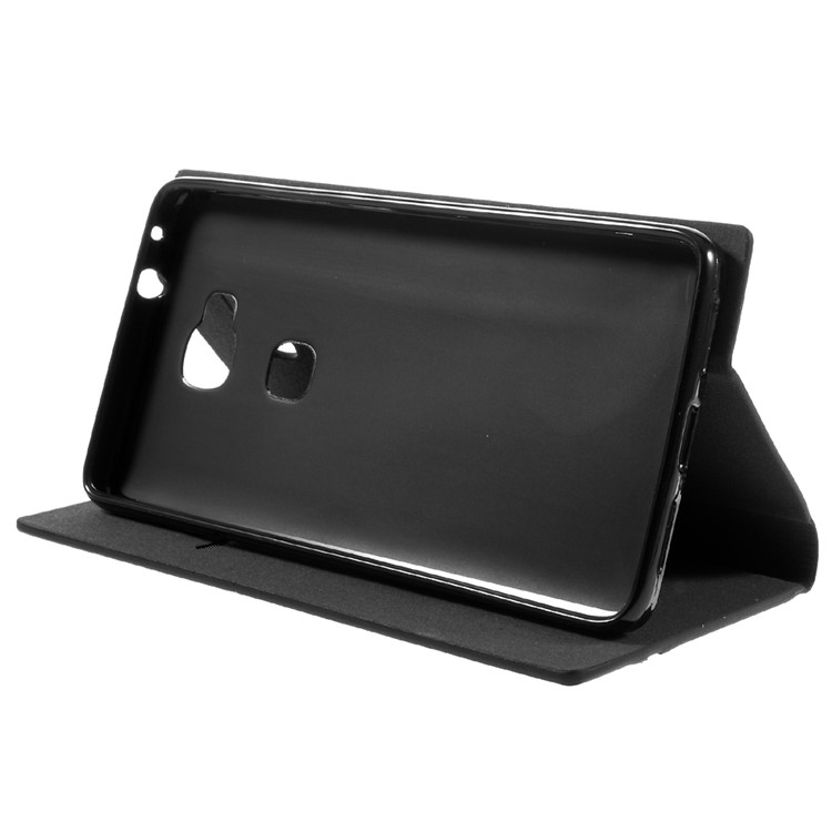 Dual-color Leather Card Holder Phone Case for Huawei Honor 5X/X5/GR5 - Black-4