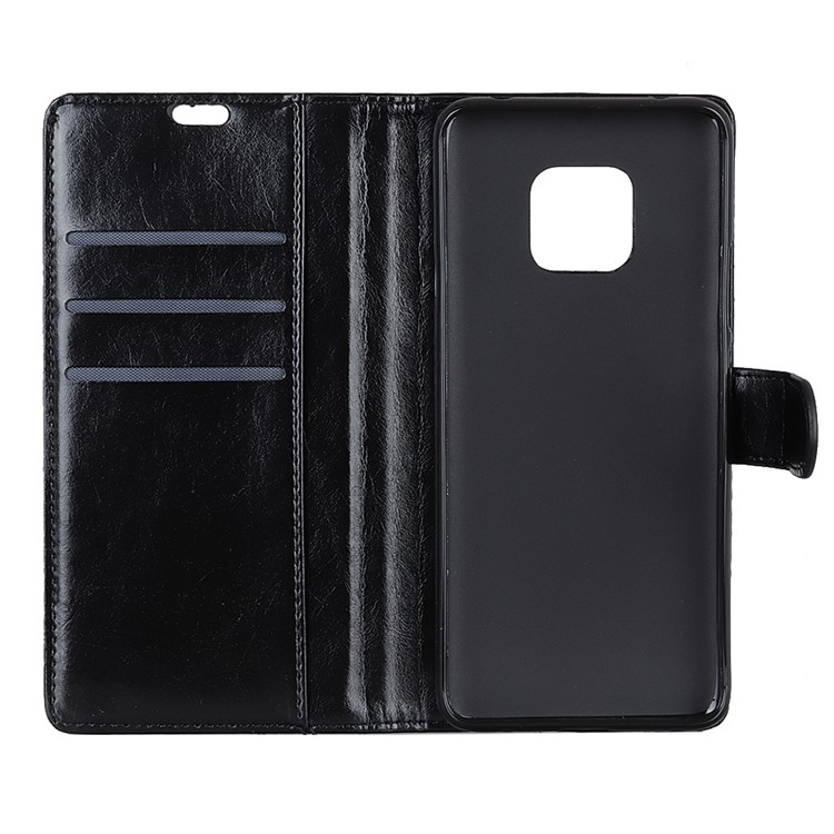 For Mate 20 Pro Crazy Horse Leather Wallet Phone Casing - Black-6