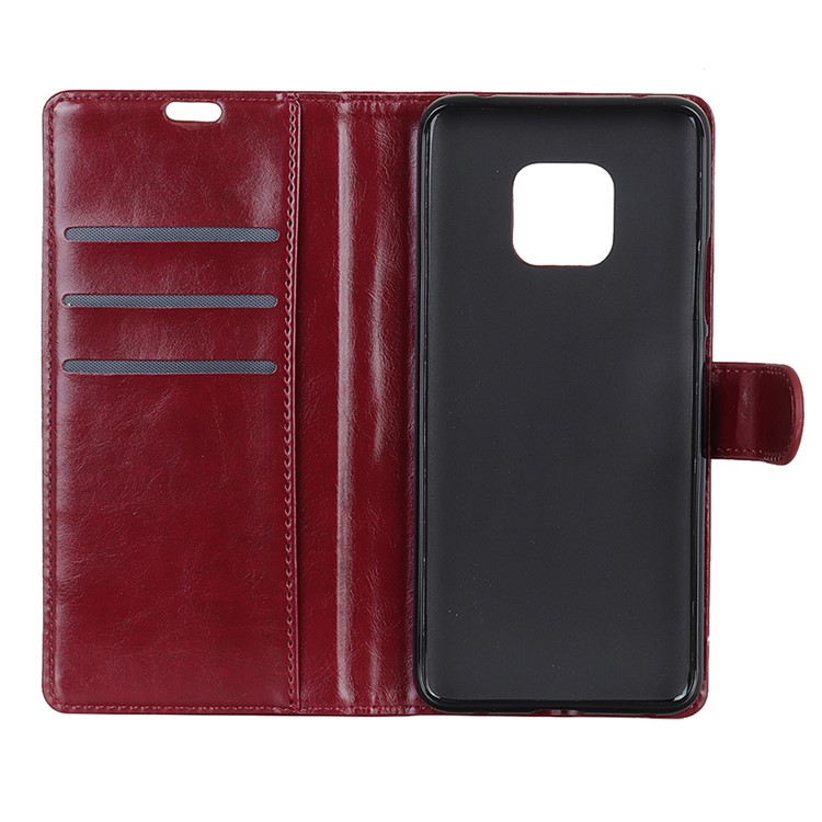 For Huawei Mate 20 Pro Crazy Horse Leather Wallet Phone Shell with Stand - Red-6