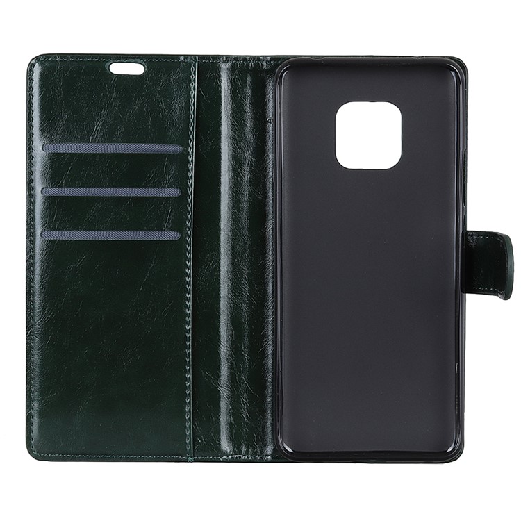 For Huawei Mate 20 Pro Crazy Horse Leather Flip Phone Cover Stand Wallet Case - Green-5