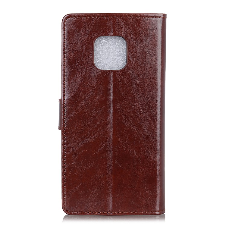 For Huawei Mate 20 Pro Crazy Horse Leather Magnetic Wallet Shell - Brown-3