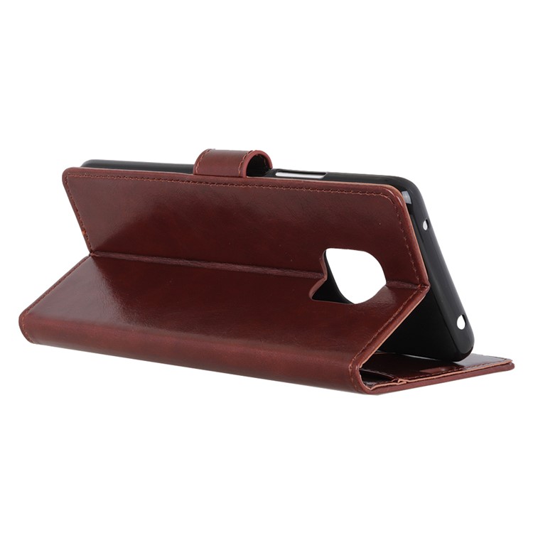 For Huawei Mate 20 Pro Crazy Horse Leather Magnetic Wallet Shell - Brown-5