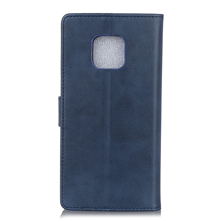For Huawei Mate 20 Pro Matte PU Leather Wallet Magnetic Protective Cover Case - Blue-6
