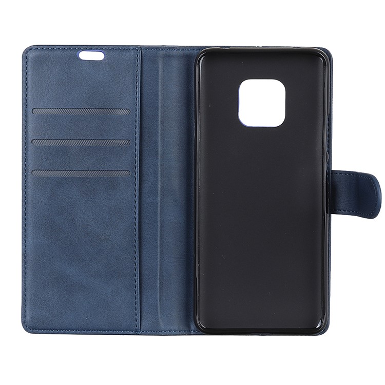 For Huawei Mate 20 Pro Matte PU Leather Wallet Magnetic Protective Cover Case - Blue-7