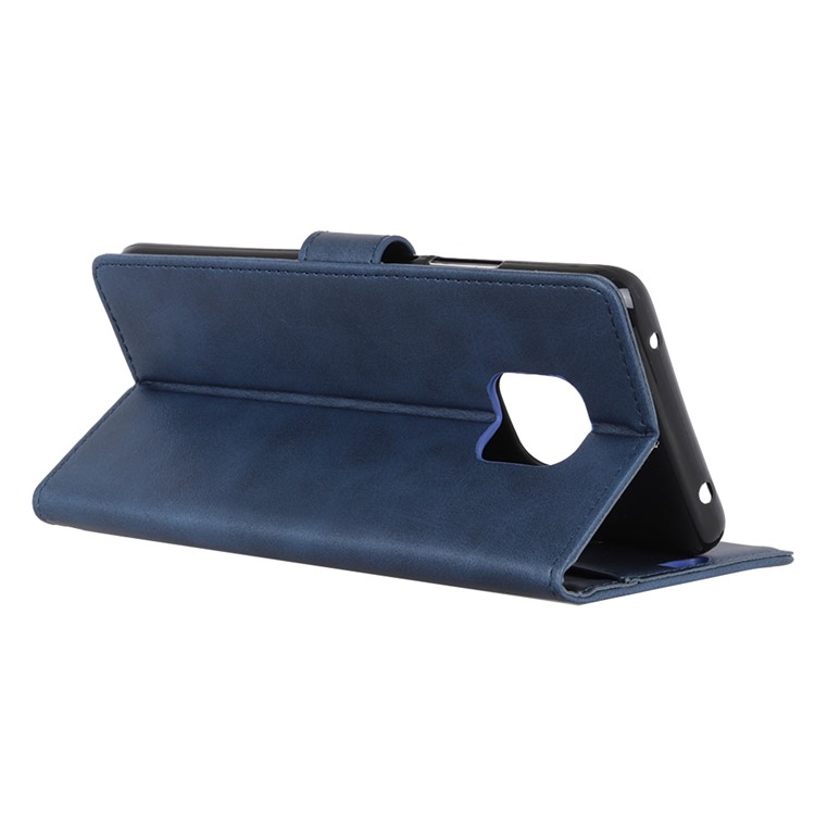 For Huawei Mate 20 Pro Matte PU Leather Wallet Magnetic Protective Cover Case - Blue-8