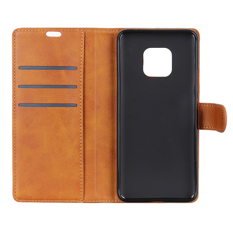 For Huawei Mate 20 Pro Matte PU Leather Wallet Magnetic Protective Shell Case - Brown-8