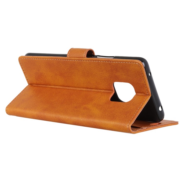 For Huawei Mate 20 Pro Matte PU Leather Wallet Magnetic Protective Shell Case - Brown-9