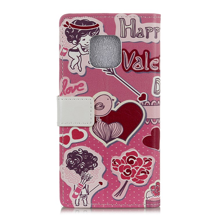 Pattern Printing Wallet Stand Leather Flip Case for Huawei Mate 20 Pro - Love Elements Pattern-3