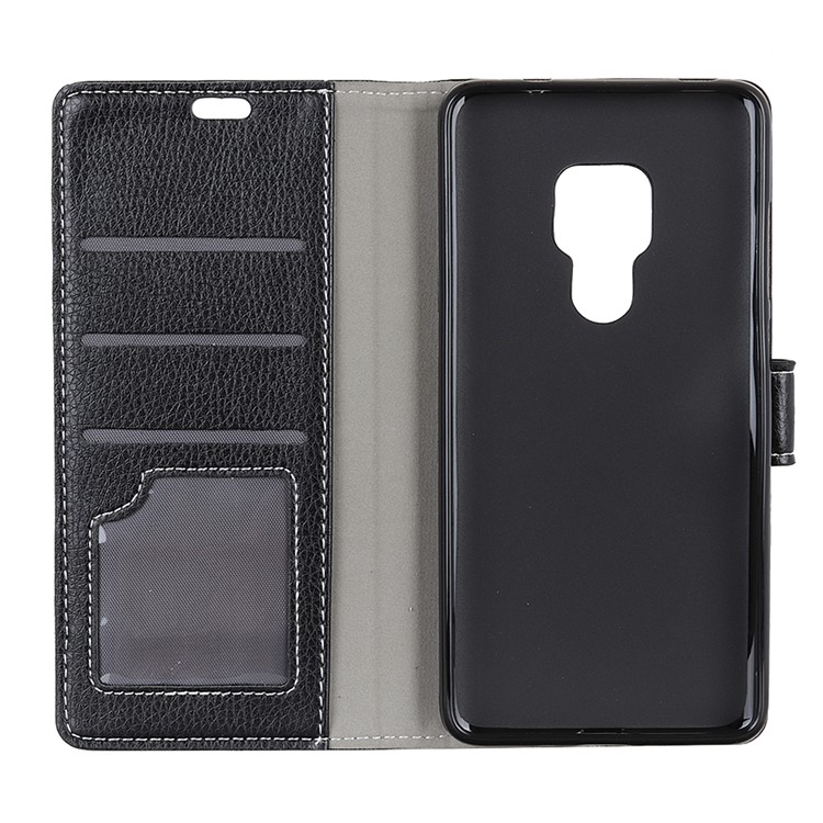 Litchi Texture Wallet Stand Leather Phone Case for Huawei Mate 20 - Black-4