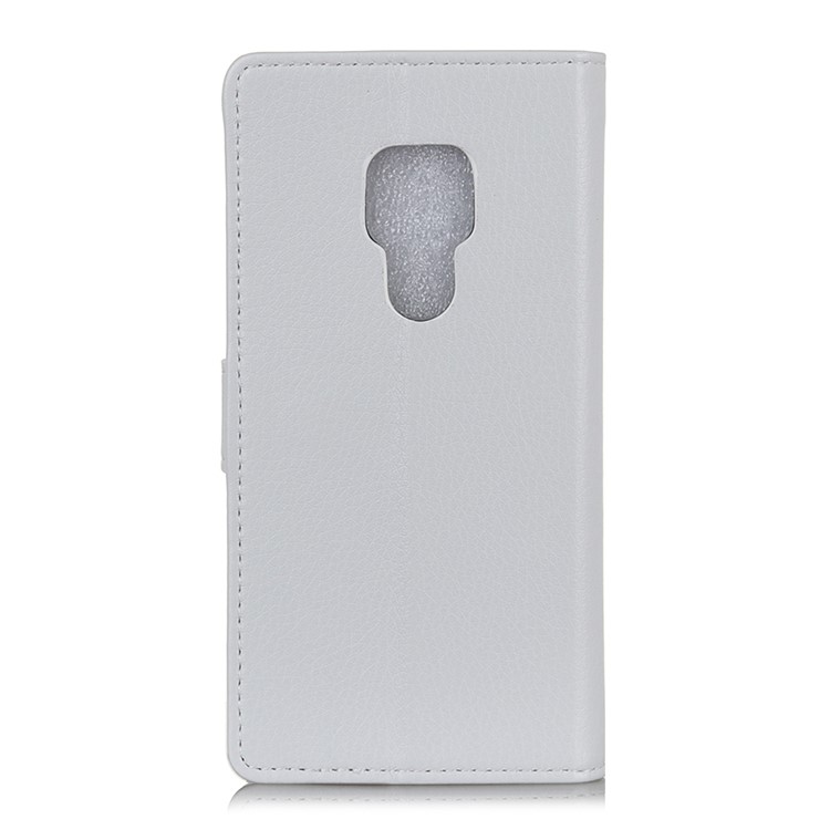 Litchi Texture Portefeuille Support Cuir Coque De Téléphone Pour Huawei Mate 20 - Blanc-2