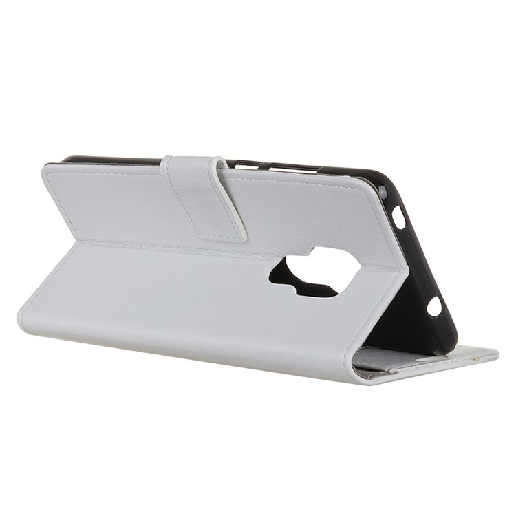 Litchi Texture Portefeuille Support Cuir Coque De Téléphone Pour Huawei Mate 20 - Blanc-4