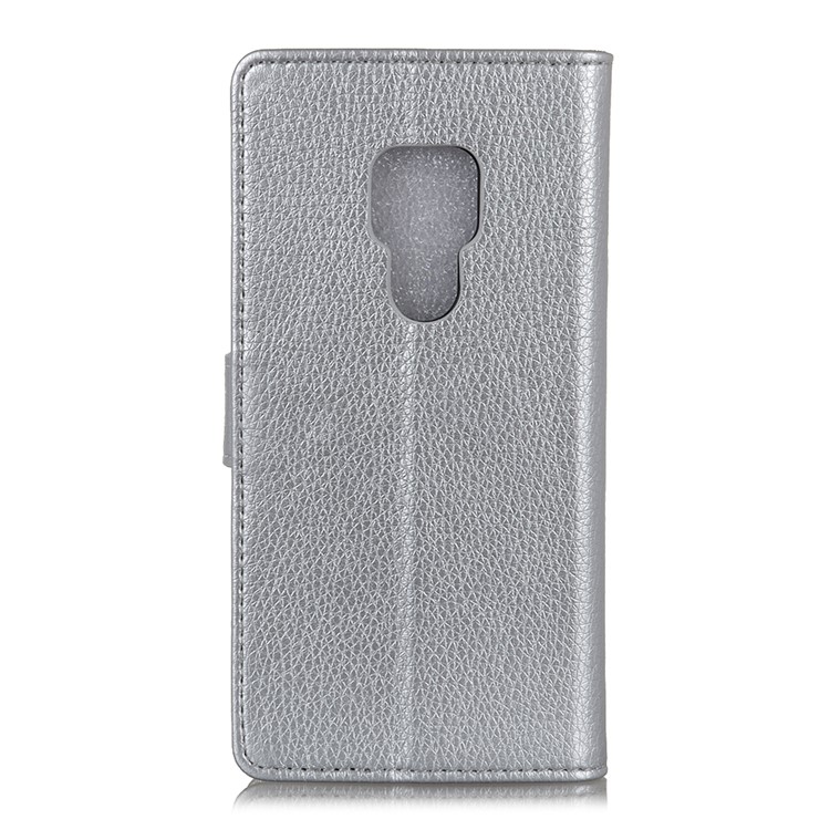 Litchi Texture Wallet Stand Leather Phone Accessory Case for Huawei Mate 20 - Silver-2