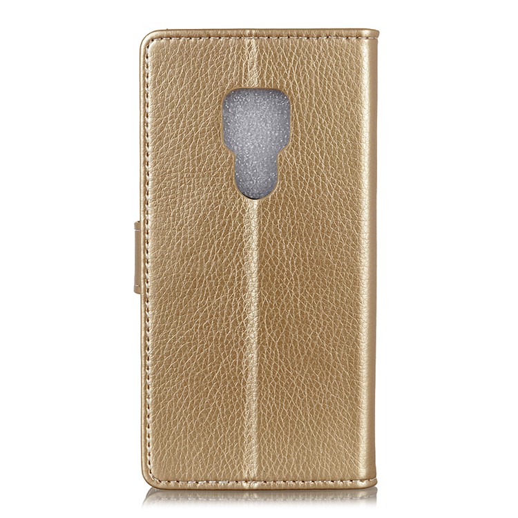 Litchi Texture Wallet Stand Leather Phone Casing Cover for Huawei Mate 20 - Gold-2
