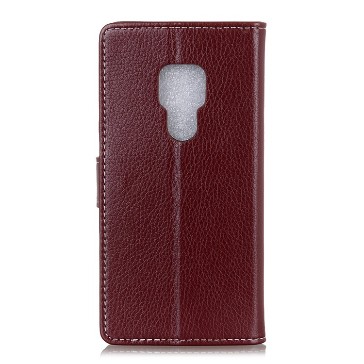 Litchi Texture Wallet Stand Leather Mobile Casing for Huawei Mate 20 - Brown-2