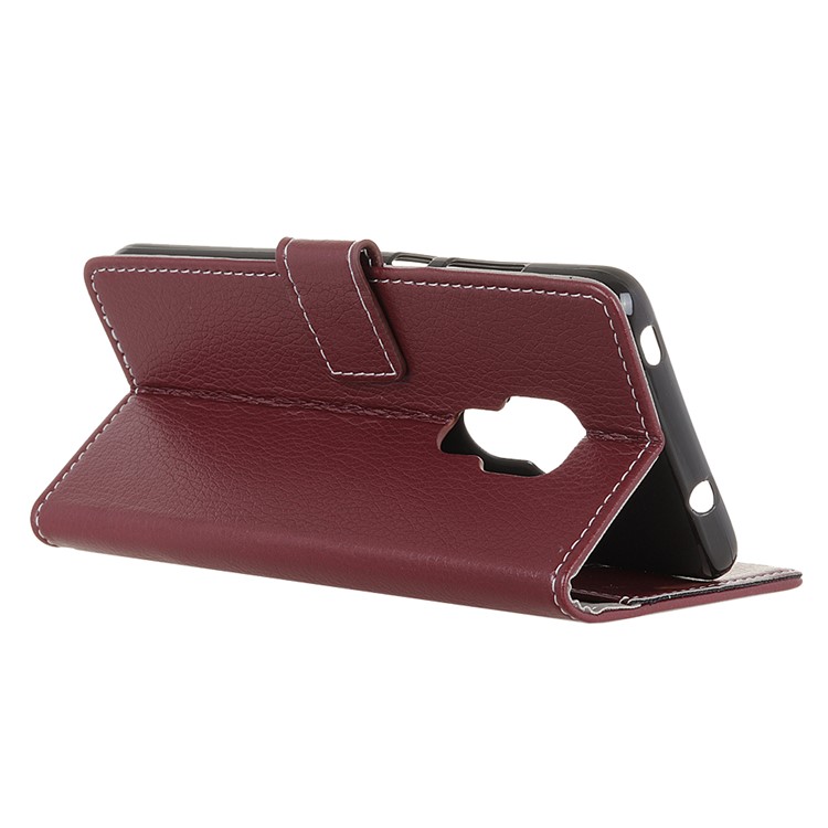 Litchi Texture Wallet Stand Leather Mobile Casing for Huawei Mate 20 - Brown-4